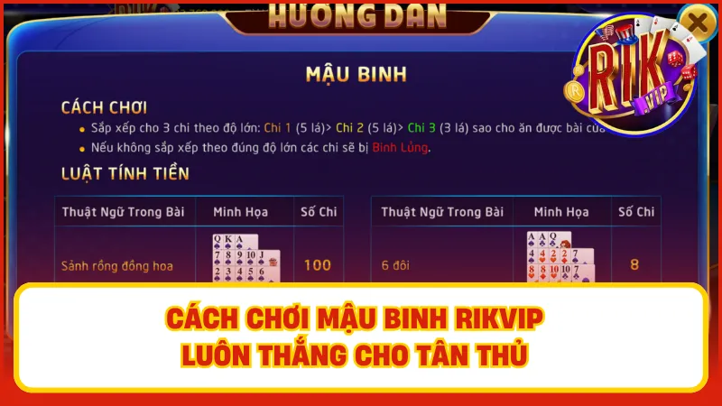 Mậu Binh Rikvip – Xếp Bài Cực Hay, Ăn Tiền Cực Nhanh 3 Cách chơi Mậu binh Rikvip luôn thắng cho tân thủ chính là chìa khóa mở ra cánh cửa thành công