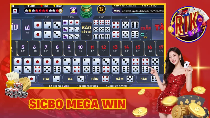 Sicbo Mega Win – Rung Xúc Xắc, Ăn Tiền Ngay Cùng Rikvip 1 Sicbo Mega Win