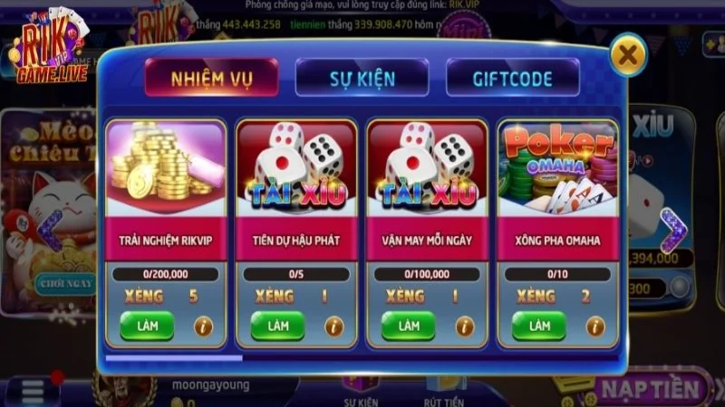 Cổng game Rikvip liên tục diễn ra các chương trình khuyến mãi hấp dẫn
