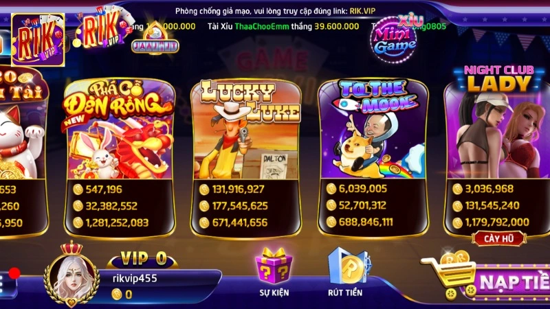 Nổ hũ Rikvip 2 Nổ hũ Rikvip sở hữu giao diện đầy ấn tượng và tinh tế